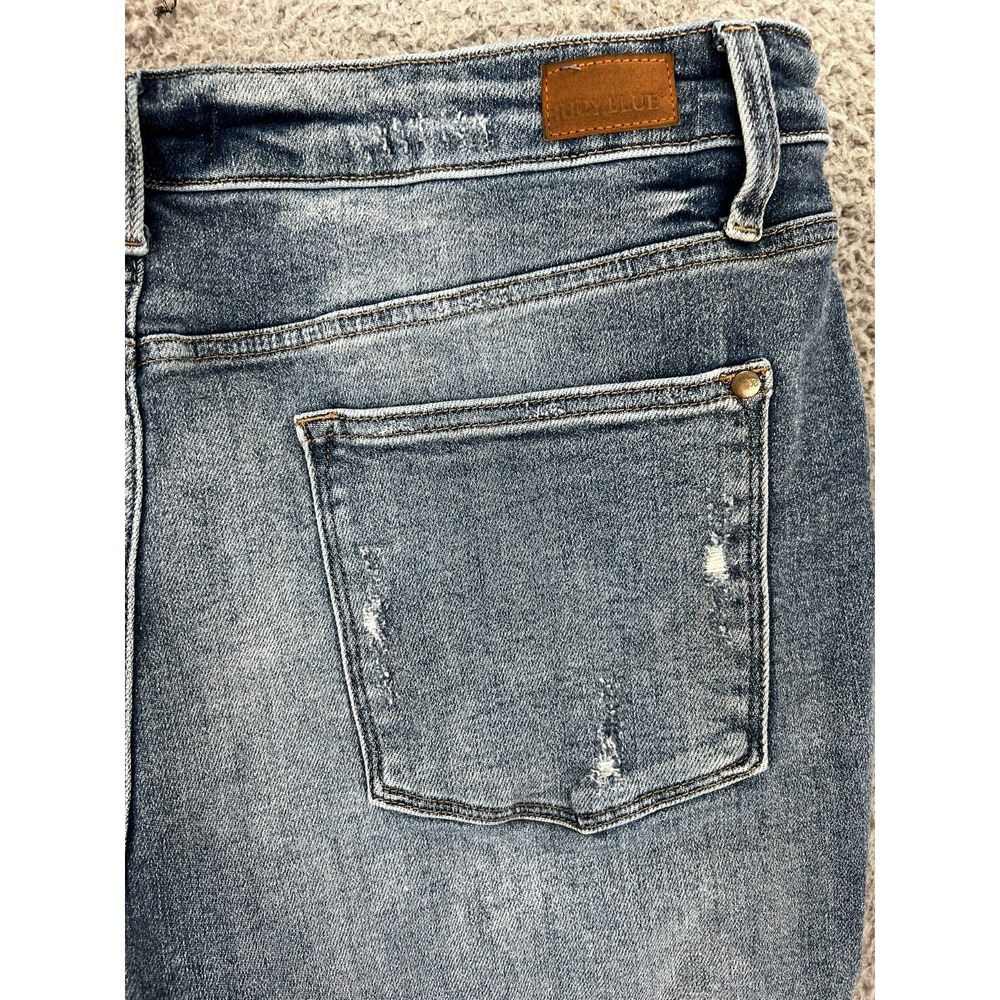 Judy Blue Straight Crop‎ Jeans Womens Plus 20W Distressed Stretch JB88446